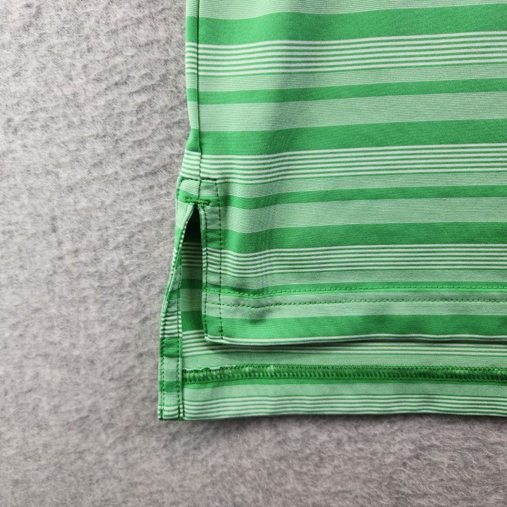 Peter Millar Summer Comfort Polo Shirt Mens Medium Green Striped Stretchy - Picture 3 of 15